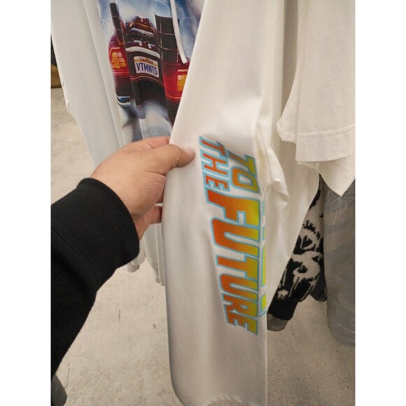 VETEMENTS 22SS Back to the Future Front Logo Print Long Sleeve Shirt Hood white - Picture 2 of 10